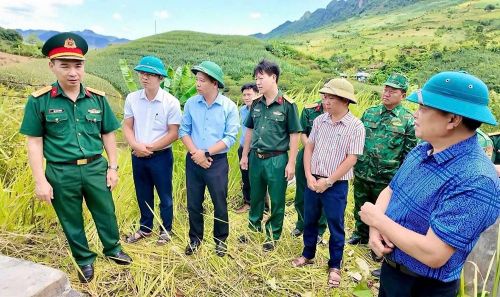 Đoàn công tác cùng lãnh đạo địa phương khảo sát thực địa, xác minh thông tin mộ liệt sĩ tại xã Chiềng Sơn