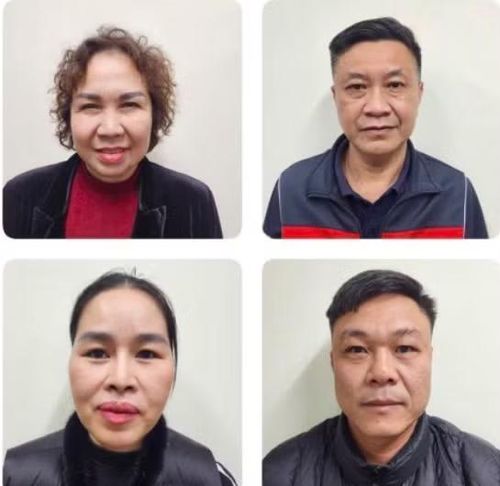 Bị can Chu Thị Thành và đồng phạm.