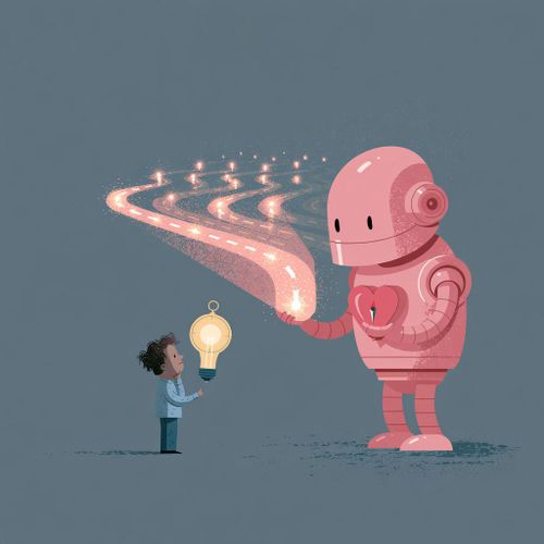 AI hỗ trợ tìm lối đi. Trí tuệ và trái tim con người quyết định đích đến. Ảnh: Midjourney