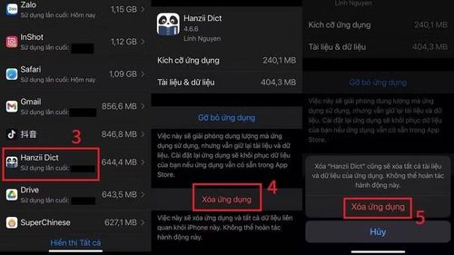 Nhấn Xóa ứng dụng và xác nhận để giải phóng không gian lưu trữ..
