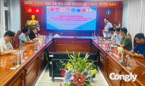 Toàn cảnh buổi làm việc Tổ công tác liên ngành làm việc với các đơn vị sử dụng lao động chậm đóng BHXH, BHYT, BHTN (Ảnh: BHXH tỉnh Cà Mau)
