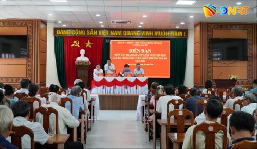 Ủy ban MTTQ Việt Nam phường Tam Kỳ phối hợp tổ chức diễn đàn "Nhân dân góp ý xây dựng đội ngũ cán bộ, công chức, viên chức phường" năm 2026. Ảnh: N.ĐOAN