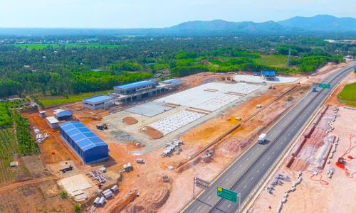 Trạm dừng nghỉ cao tốc Quảng Ngãi - Hoài Nhơn đang được đẩy nhanh tiến độ thi công.