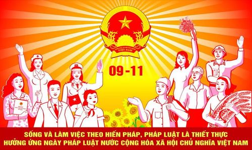 Tranh cổ động Ngày Pháp luật Việt Nam 9/11. Nguồn: pbgdpl.moj.gov.vn
