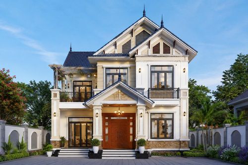 Mẫu nhà mái Thái 2 tầng. (Ảnh minh họa: AI)