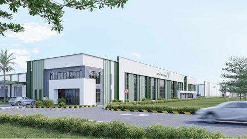 Phối cảnh dự án nhà kho, nhà xưởng xây sẵn tại KCN Sóng Thần 3.