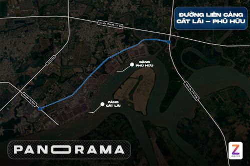  Hướng tuyến đường Liên cảng Cát Lái - Phú Hữu. Đồ họa: Quỳnh Danh. 