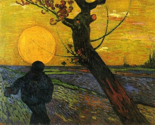  Bức tranh Người gieo hạt lúc hoàng hôn (theo Millet) của danh họa Vincent van Gogh được vẽ vào năm 1888. Ảnh: wikiart. 