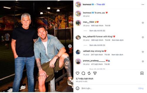 Messi gửi tâm thư tới người cha vừa qua đời. Ảnh: Instagram Messi 