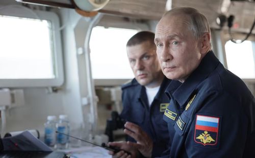 Tổng thống Nga Vladimir Putin giám sát cuộc tập trận. (Ảnh: Điện Kremlin)