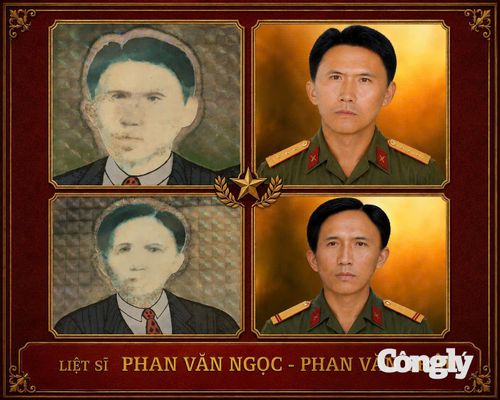 Di ảnh liệt sĩ trước và sau phục dựng.