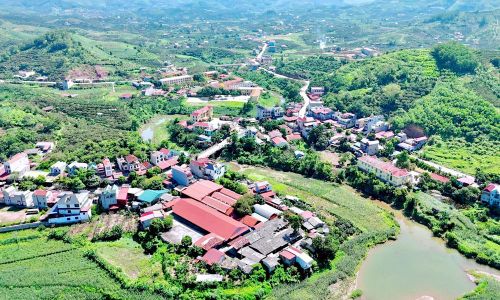 Xã Tân Sơn đang phối hợp đẩy nhanh tiến độ xây dựng cơ sở dữ liệu đất đai. Ảnh: Một góc xã Tân Sơn.