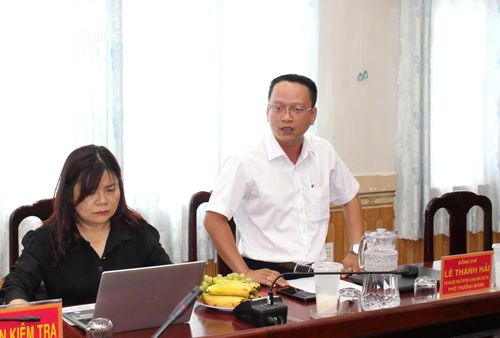 Đại diện Đoàn kiểm tra số 2 phát biểu tại buổi làm việc.