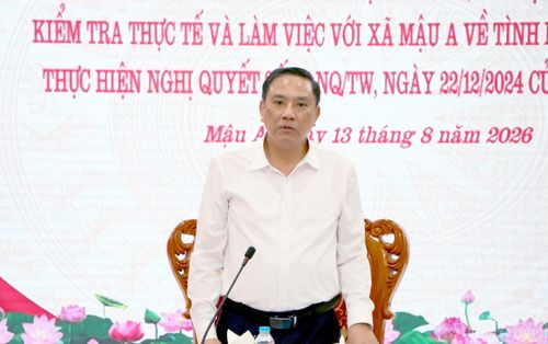 Phó Bí thư Thường trực Tỉnh ủy, Chủ tịch HĐND tỉnh Hoàng Giang phát biểu kết luận buổi làm việc.