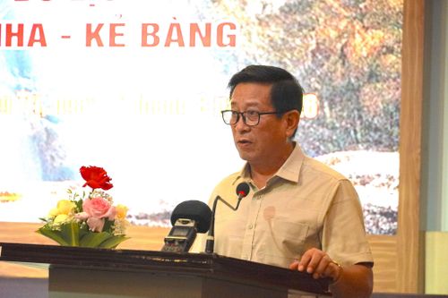 Đại diện lãnh đạo Ban Quản lý VQG Phong Nha - Kẻ Bàng phát biểu tại lễ công bố. Ảnh: Khánh Trinh
