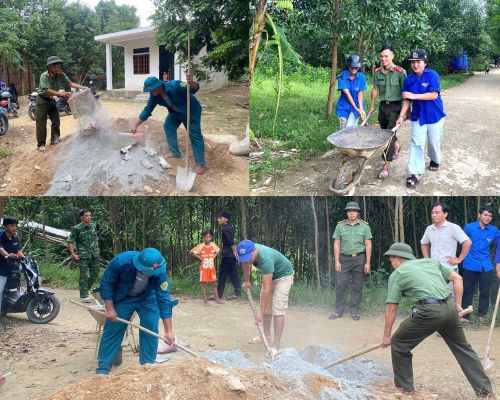 Tuổi trẻ Công an TP Huế xung kích giúp đỡ nhân dân tại địa bàn miền biên giới, xã A Lưới 5.