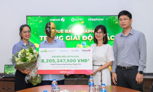 Ong N.T.K trúng độc đắc xổ số quay nhanh Lotto 5/35 trị giá hơn 8,2 tỷ đồng. (Ảnh: Đại Việt)