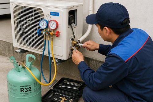 Chuyên gia khẳng định, máy điều hòa đang chạy bình thường thì không cần phải bơm gas. Ảnh minh họa Chat GPT