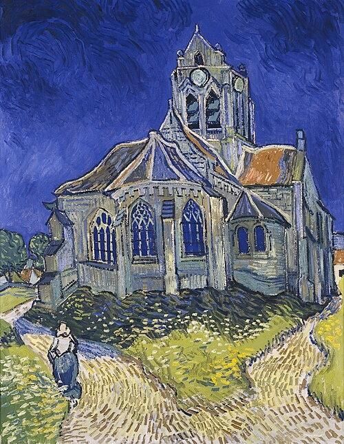  Bức tranh Nhà thờ Auvers-sur-Oise của danh họa Vincent van Gogh được vẽ vào năm 1890. Ảnh: wikipedia. 