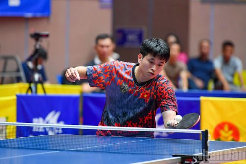 Đoàn Bá Tuấn Anh (Hải Phòng) trong trận đấu quyết định chức vô địch đồng đội nam.
