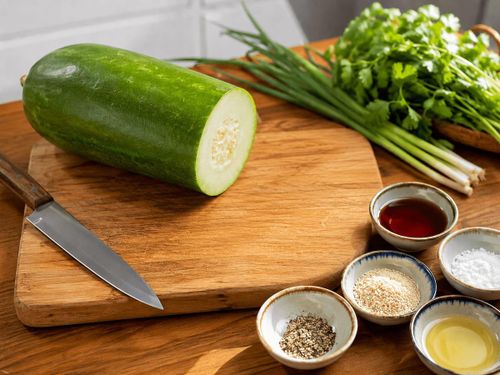 Để có một nồi canh bí xanh thơm ngon đúng điệu, việc lựa chọn nguyên liệu tươi ngon là bước đầu tiên và quan trọng nhất. Ảnh minh họa AI