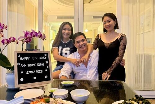Cát Tường thân thiết bên Trung Dũng.