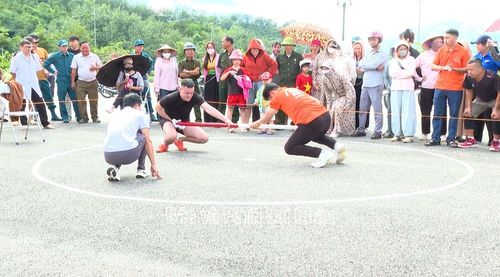 Các vận động viên thi đấu nội dung đẩy gậy nam.