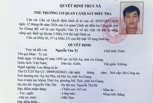 Quyết định truy nã Nguyễn Văn Tý (tức Tý "củi").