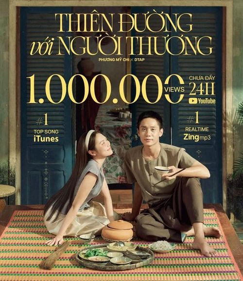 Phương Mỹ Chi thông báo MV "Thiên đường với người thương" cán mốc 1 triệu lượt xem.