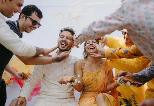 Lễ Haldi (trét bột màu) trong đám cưới của cặp đôi Kulvin Kaur và Dilip Bhagwan hồi tháng 3/2024. Ảnh: Kulvin Kaur.