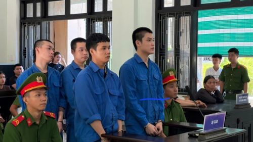 Các bị cáo tại phiên tòa.