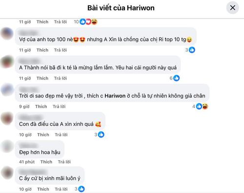 Phản ứng khán giả bên dưới bài đăng của Hari Won. (Ảnh: Chụp màn hình)