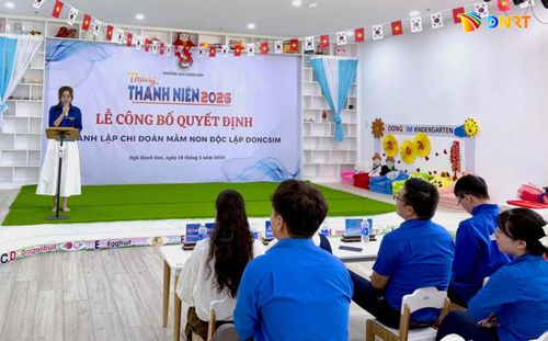 Chi đoàn Mầm non độc lập Dongsim (phường Ngũ Hành Sơn) thành lập đầu năm 2026 với 17 đoàn viên. Ảnh: XUÂN THÀNH