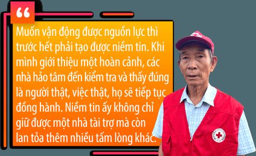 Ông Nguyễn Hữu Quang, nguyên Chủ tịch Hội Chữ thập đỏ xã Bình Phục, nay thuộc xã Thăng Bình.