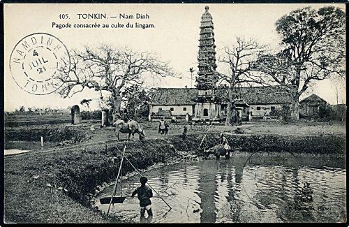 Ảnh tháp Phổ Minh được dùng làm bưu ảnh thời Pháp thuộc.