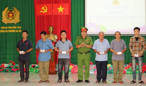 Đại tá Nguyễn Hải An, Trưởng phòng Cảnh sát PCCC và CNCH tại Lễ ra mắt mô hình lắp đặt cầu dao chống cháy, nổ phường Sa Đéc.