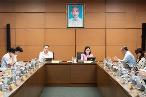 Chủ tịch Quốc hội Trần Thanh Mẫn thảo luận Tổ tại Đoàn thành phố Hồ Chí Minh. Ảnh: media.quochoi.vn