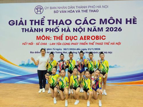 Tại Giải Thể thao hè thành phố Hà Nội 2026, Đoàn thể thao phường Hoàng Liệt xuất sắc mang về 24 tấm huy chương. Ảnh TA