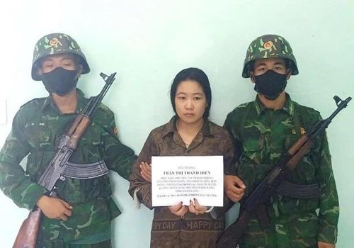 Đối tượng Trần Thị Thanh Hiền bị lực lượng chức năng bắt giữ.