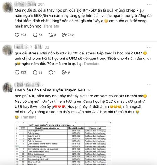 Tân sinh viên chia sẻ nỗi lo khi học phí tăng cao.