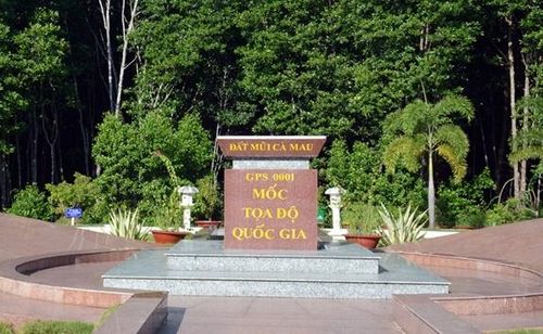 Cột mốc tọa độ quốc gia được đặt tại mũi Cà Mau