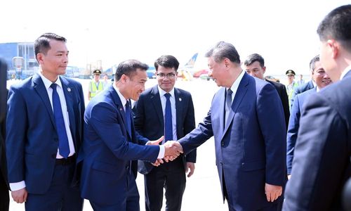 Thượng tá Hoàng Văn Tú bắt tay Tổng Bí thư, Chủ tịch nước Trung Quốc Tập Cận Bình trong một chuyến thăm Việt Nam.