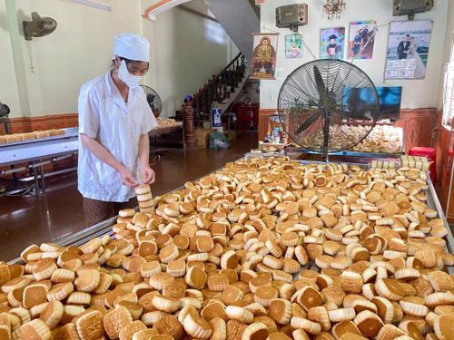 Cơ sở sản xuất bánh nướng Hoàng Thảo mỗi ngày sản xuất khoảng 5.000 chiếc bánh, mang lại doanh thu tiền tỷ mỗi năm.