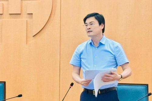 TS Nguyễn Trọng Diện, Giám đốc Sở Y tế Hà Nội báo cáo tại Hội nghị. Ảnh: Mai Hoa