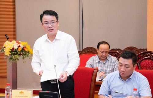 Thứ trưởng Bộ Tài chính Trần Quốc Phương trình bày Tờ trình về việc tách Dự án điện hạt nhân Ninh Thuận thành các dự án độc lập. Ảnh: quochoi.vn.