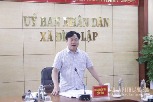 Lãnh đạo Sở Nông nghiệp và Môi trường phát biểu tại buổi kiểm tra