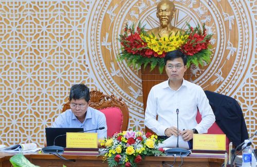Phó Chủ tịch UBND tỉnh Đinh Văn Tuấn phát biểu tại buổi làm việc