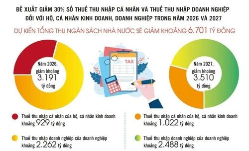 Nếu chính sách được thực hiện, số giảm thu ngân sách khoảng 3.191 tỷ đồng trong năm 2026 và 3.510 tỷ đồng trong năm 2027, tổng cộng 6.701 tỷ đồng. Ảnh :MH