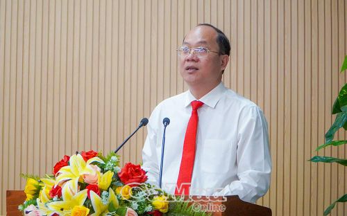 Đồng chí Nguyễn Hồ Hải, Uỷ viên Ban Chấp hành Trung ương Đảng, Bí thư Tỉnh uỷ, Trưởng Đoàn đại biểu Quốc hội tỉnh Cà Mau, phát biểu chỉ đạo.