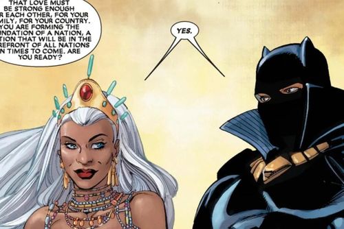 Hôn lễ Black Panther và Storm. Ảnh: Marvel.